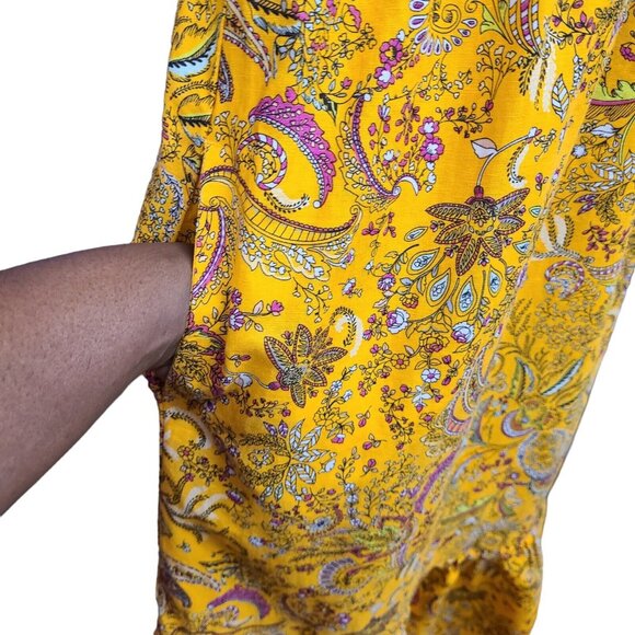 Goodthreads Sundress Womens M Floral Print Tiered Linen Blend Spaghetti … - Picture 5 of 8